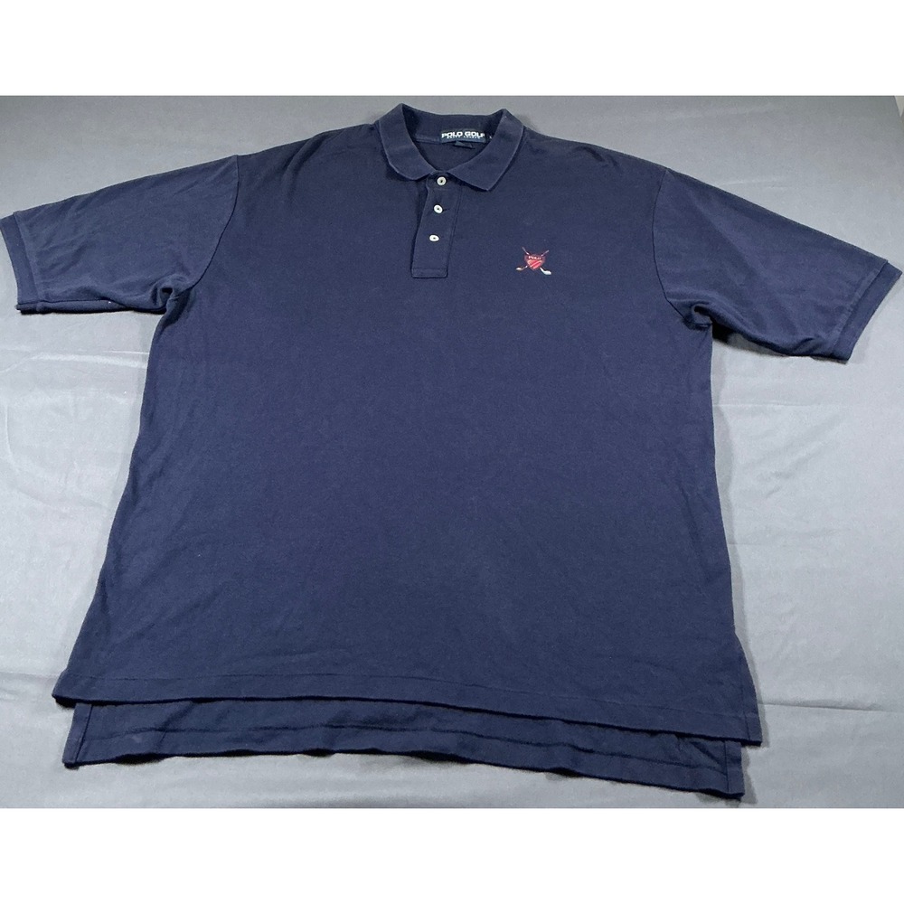 Polo Golf Ralph Lauren Mens XL Navy Short Sleeve Embroidered Crest Polo Shirt